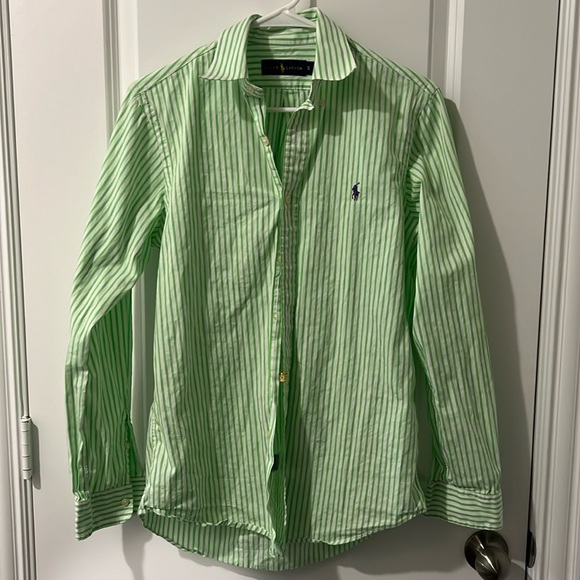 Ralph Lauren Men’s SZ S button down shirt. Green and white - Picture 1 of 2